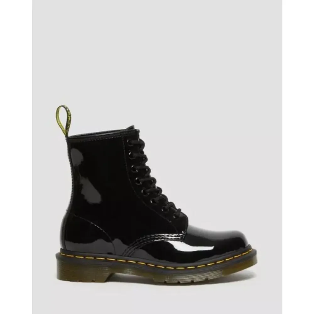 NEW Dr. Martens 1460 Patent Leather Lace Up Combat Boots Black Women's Size 6 - Picture 4 of 13